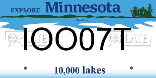 IOO07T Minnesota License Plate