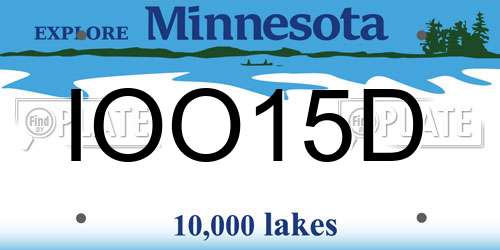 IOO15D Minnesota License Plate