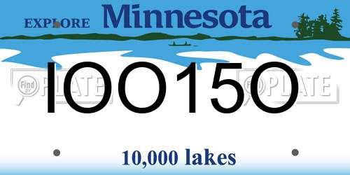 IOO15O Minnesota License Plate