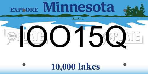 IOO15Q Minnesota License Plate