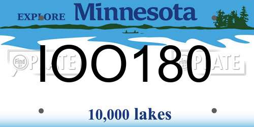 IOO180 Minnesota License Plate