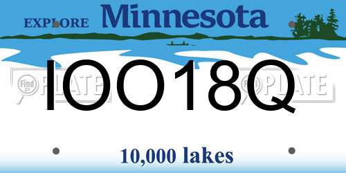 IOO18Q Minnesota License Plate