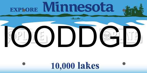 IOODDGD Minnesota License Plate