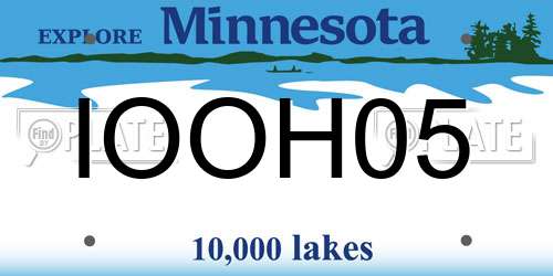IOOH05 Minnesota License Plate