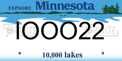 IOOO22 Minnesota License Plate
