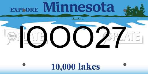 IOOO27 Minnesota License Plate