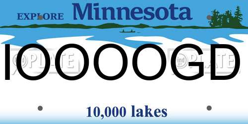 IOOOOGD Minnesota License Plate