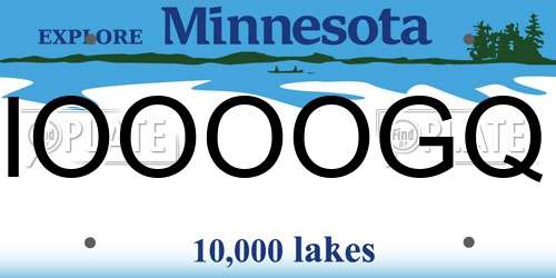 IOOOOGQ Minnesota License Plate