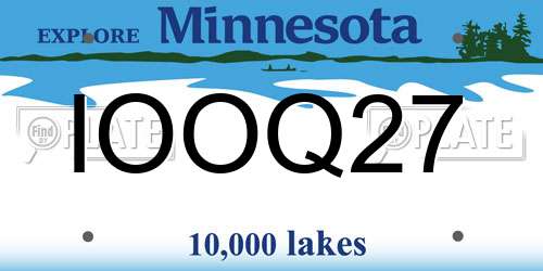 IOOQ27 Minnesota License Plate