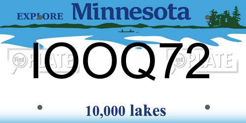 IOOQ72 Minnesota License Plate
