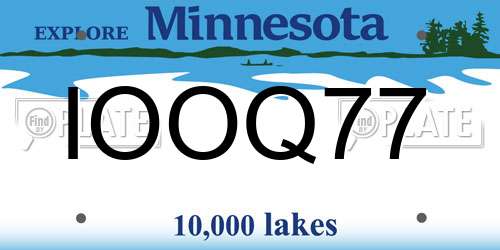 IOOQ77 Minnesota License Plate