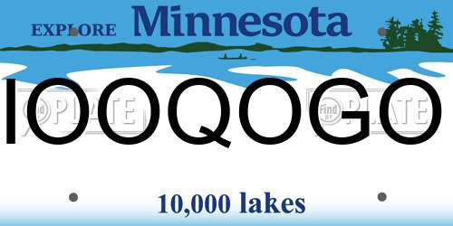 IOOQOGO Minnesota License Plate