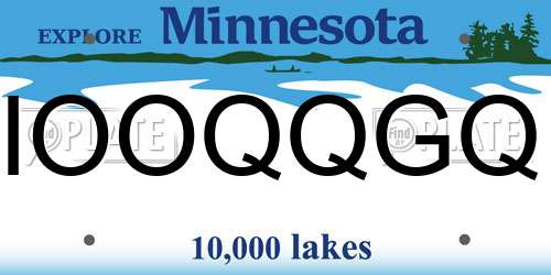 IOOQQGQ Minnesota License Plate