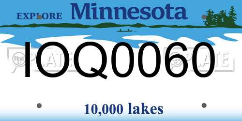 IOQ0060 Minnesota License Plate