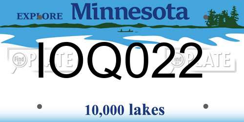 IOQ022 Minnesota License Plate