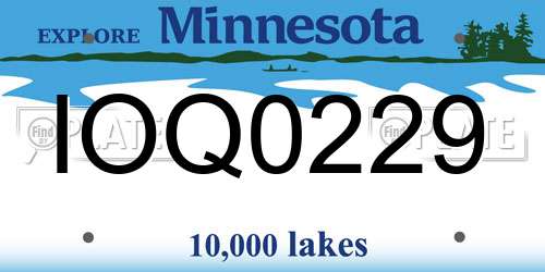 IOQ0229 Minnesota License Plate