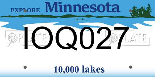 IOQ027 Minnesota License Plate