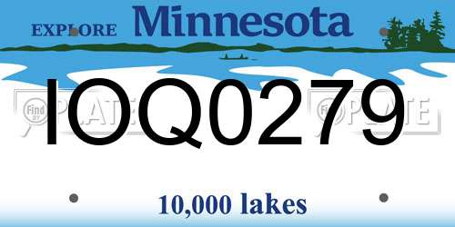IOQ0279 Minnesota License Plate
