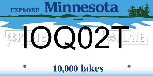 IOQ02T Minnesota License Plate