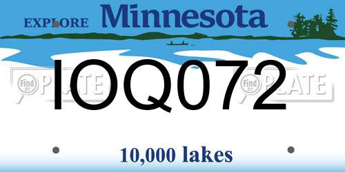 IOQ072 Minnesota License Plate