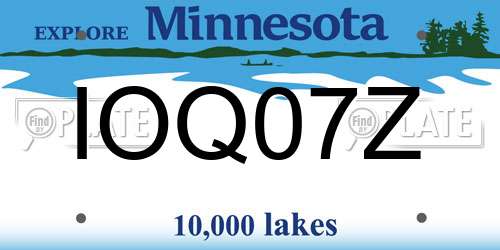IOQ07Z Minnesota License Plate