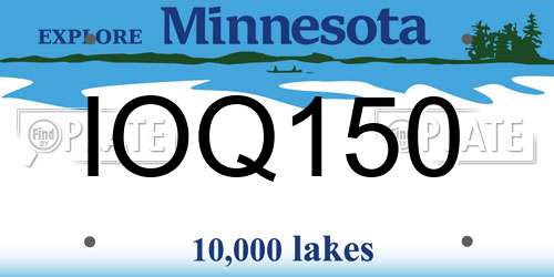 IOQ150 Minnesota License Plate