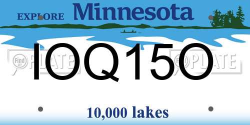 IOQ15O Minnesota License Plate