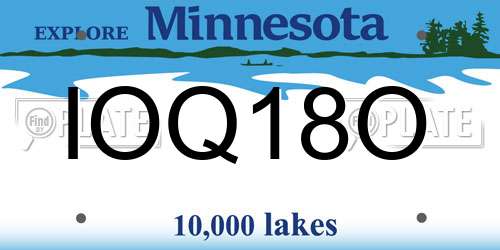 IOQ18O Minnesota License Plate