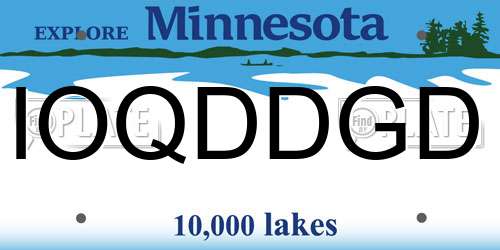 IOQDDGD Minnesota License Plate