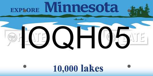 IOQH05 Minnesota License Plate
