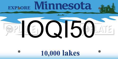 IOQI50 Minnesota License Plate