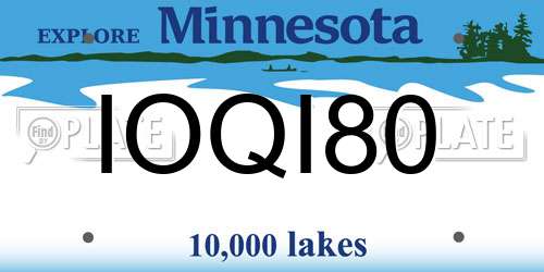 IOQI80 Minnesota License Plate
