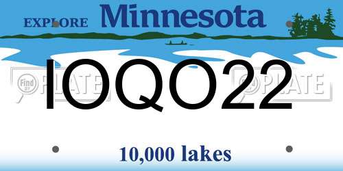 IOQO22 Minnesota License Plate
