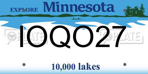 IOQO27 Minnesota License Plate