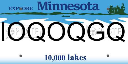 IOQOQGQ Minnesota License Plate