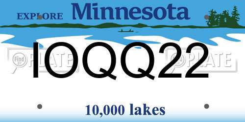 IOQQ22 Minnesota License Plate