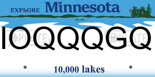 IOQQQGQ Minnesota License Plate