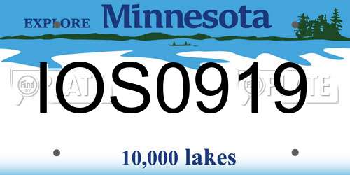 IOS0919 Minnesota License Plate