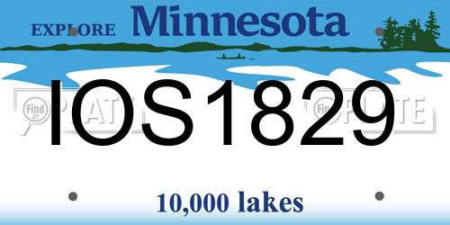 IOS1829 Minnesota License Plate