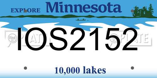 IOS2152 Minnesota License Plate