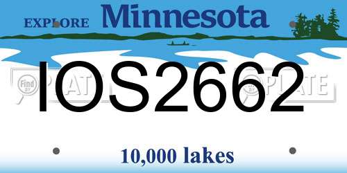 IOS2662 Minnesota License Plate