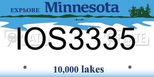 IOS3335 Minnesota License Plate