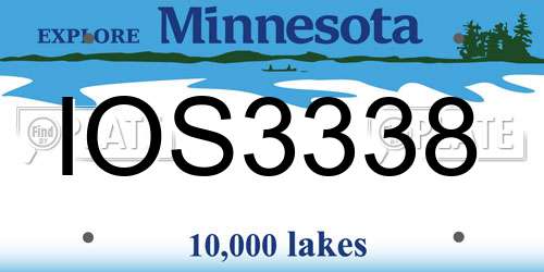 IOS3338 Minnesota License Plate