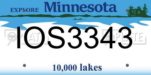 IOS3343 Minnesota License Plate