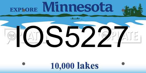 IOS5227 Minnesota License Plate