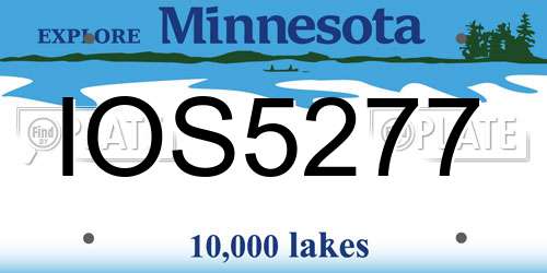 IOS5277 Minnesota License Plate
