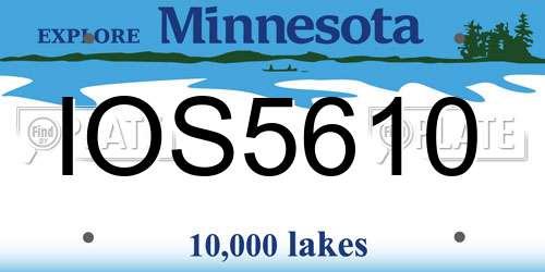 IOS5610 Minnesota License Plate