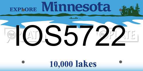 IOS5722 Minnesota License Plate
