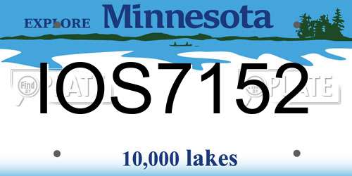 IOS7152 Minnesota License Plate