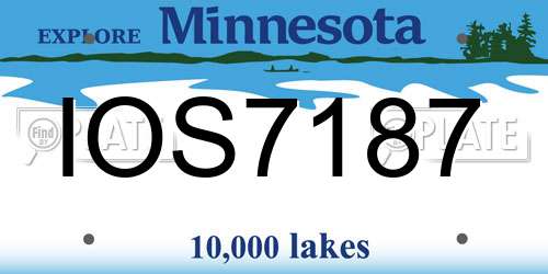 IOS7187 Minnesota License Plate